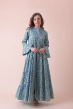 Cadilac Dress Halo Blue Brown AN 816-B