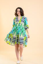 Φόρεμα Marco Parker Ikat Lime AN 1023-B - Image 2